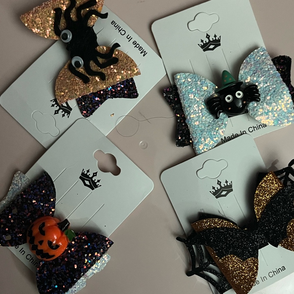 Glittery Halloween Kids Costume Hair Clips